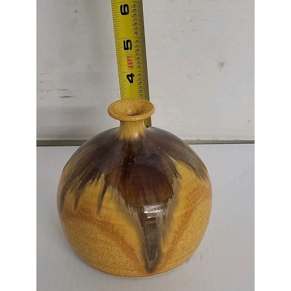 VTG‎ Joe Gafford Signed Studio Pottery Handmade Drip Glazed 4.5